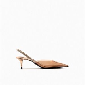 Zara sling back vinyl shoe.